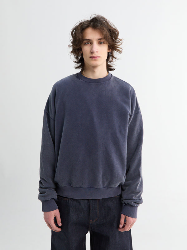 stoy Washed Sweatshirt in Navy Blue