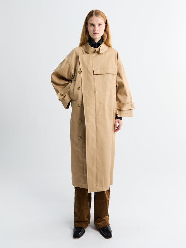 stoy Water Resistant Coat in Beige