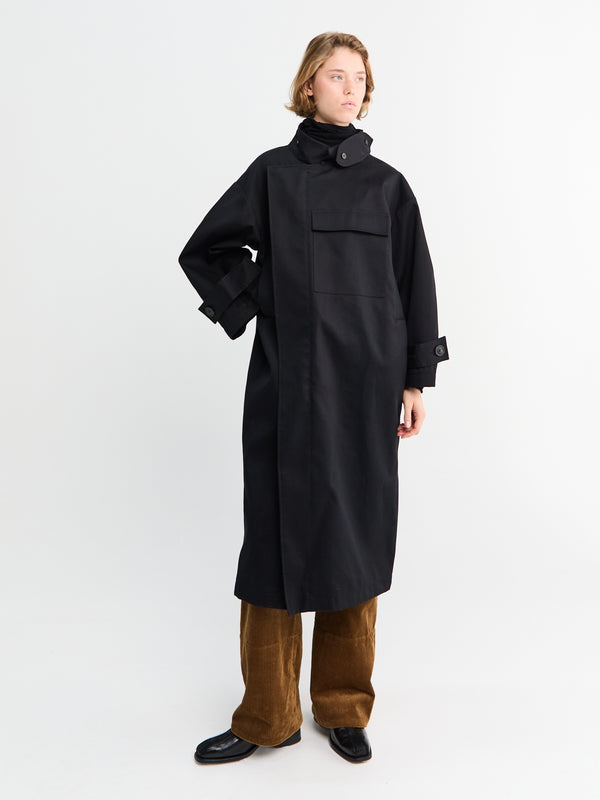 Stoy Water Resistant Coat In Black