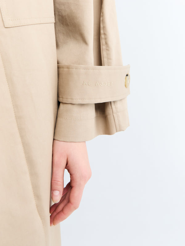Stoy Water Resistant Coat In Cool Beige