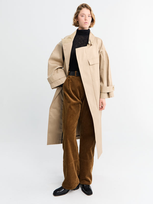 stoy Water Resistant Coat in Cool Beige