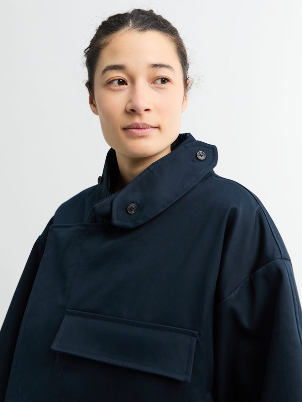 Stoy Water Resistant Coat In Navy