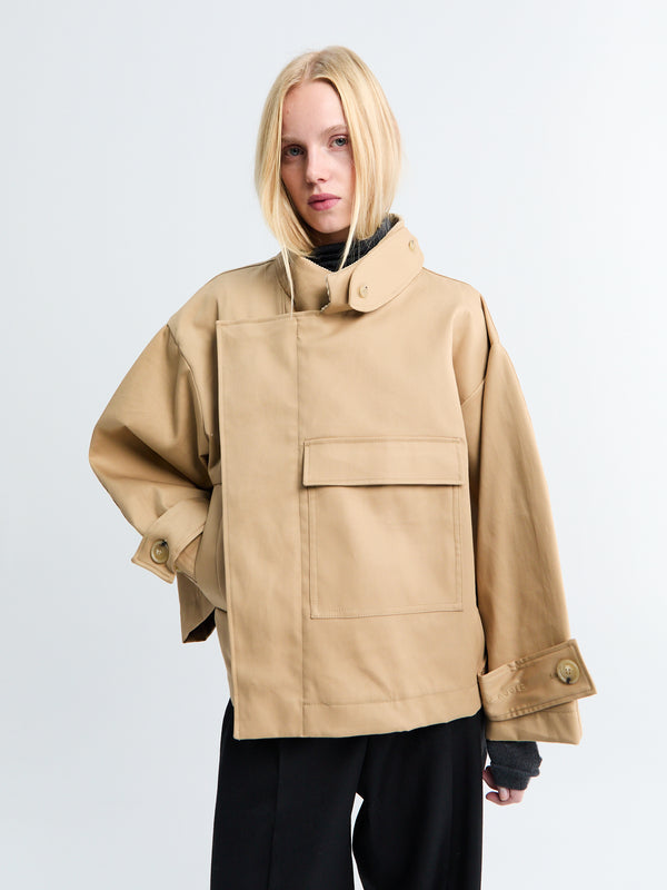 Stoy Water Resistant Jacket In Beige