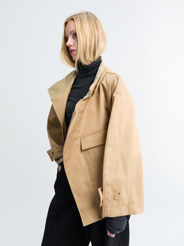 Stoy Water Resistant Jacket In Beige