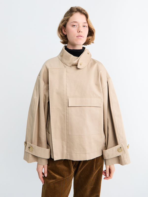 Stoy Water Resistant Jacket In Cool Beige