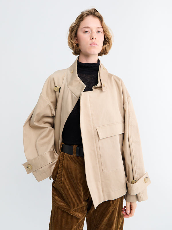 stoy Water Resistant Jacket in Cool Beige