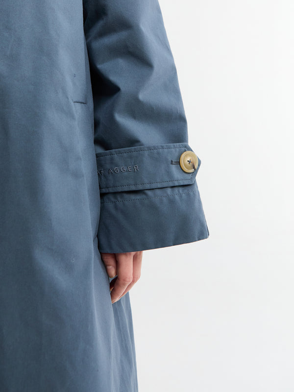 Stoy Waxed Cotton Mack Coat In Dove Blue