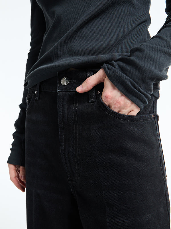 Stoy Wide Leg Denim In Faded Black
