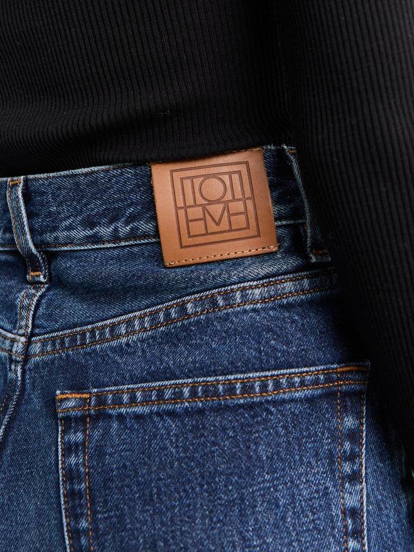 Stoy Wide Leg Denim Jeans In Dark Blue