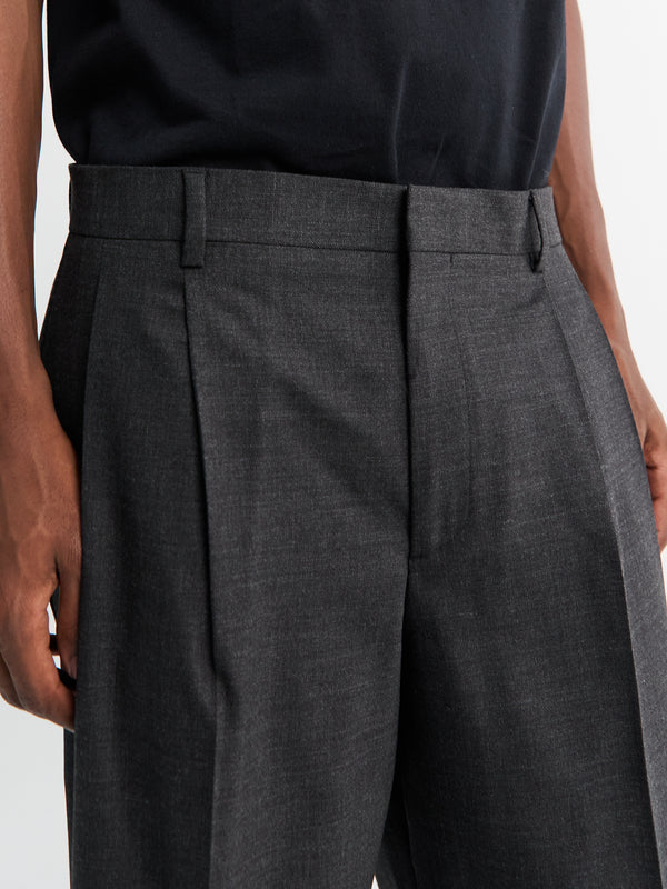 Stoy Wide Pleated Trousers In Antracite