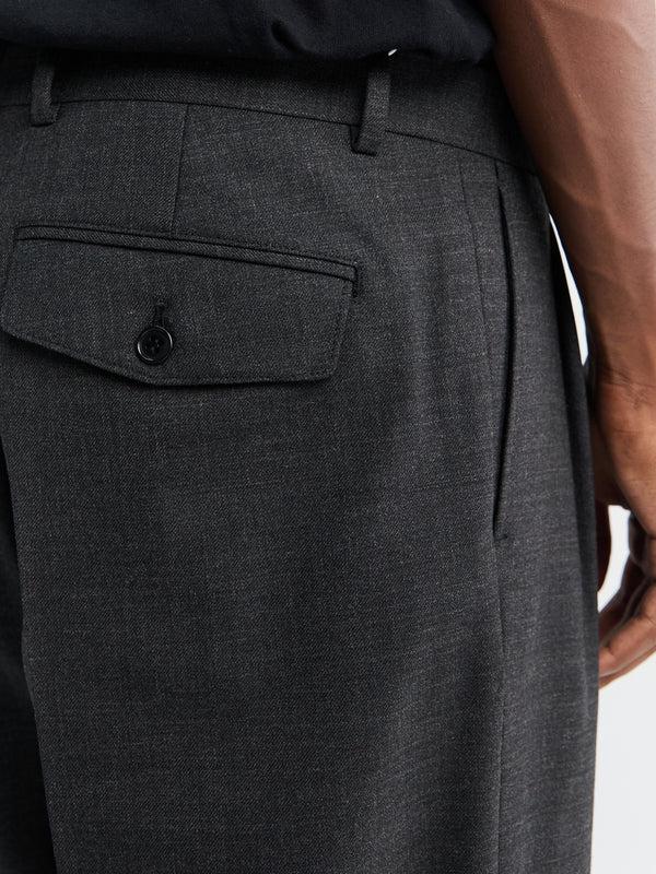 Stoy Wide Pleated Trousers In Antracite