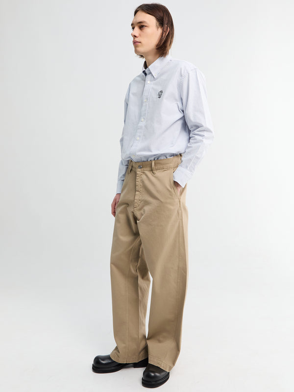 Stoy Wide Twist Chino In Khaki