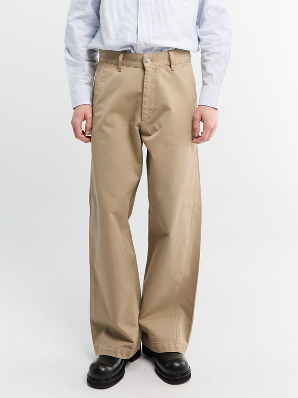 stoy Wide Twist Chino in Khaki