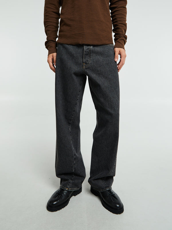 Stoy Wide Twist Jeans In Black Stone