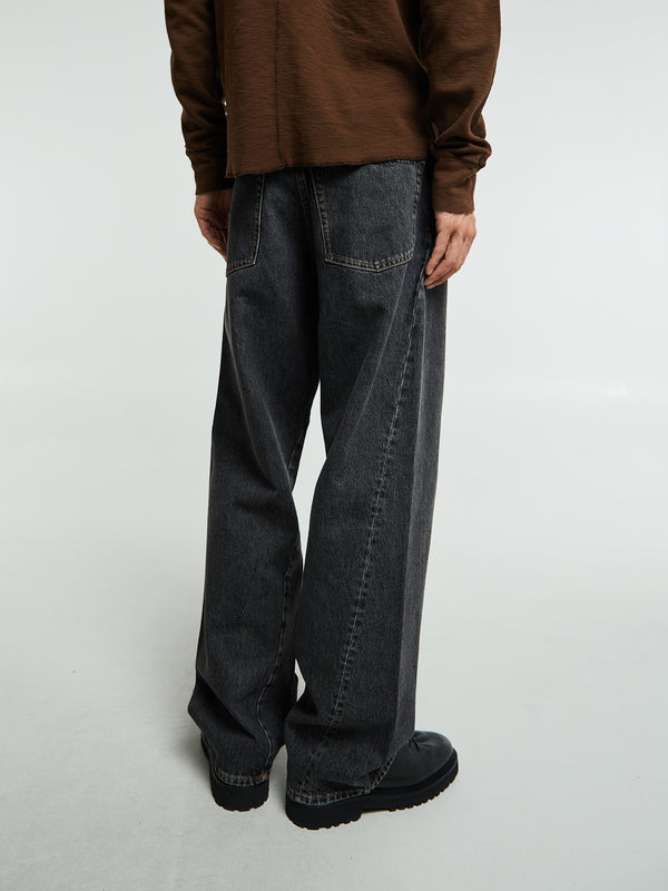 Stoy Wide Twist Jeans In Black Stone