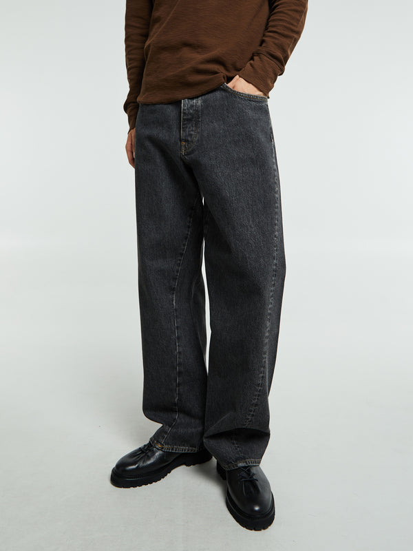 stoy Wide Twist Jeans in Black Stone