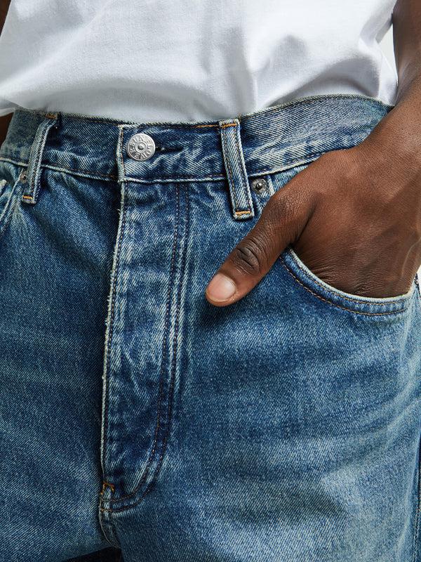 Stoy Wide Twist Jeans In Dark Blue Vintage