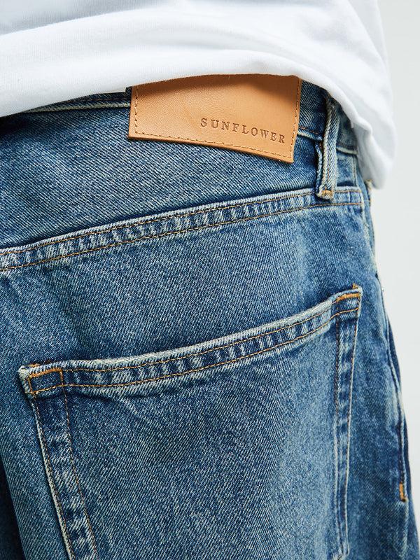 Stoy Wide Twist Jeans In Dark Blue Vintage