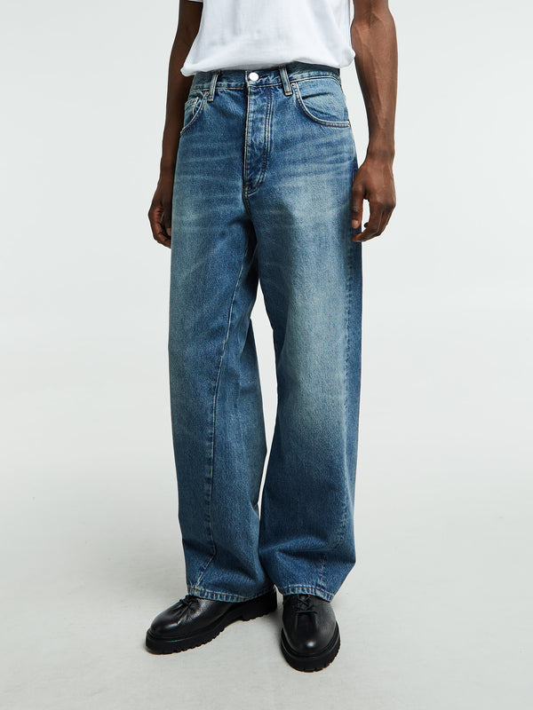 stoy Wide Twist Jeans in Dark Blue Vintage