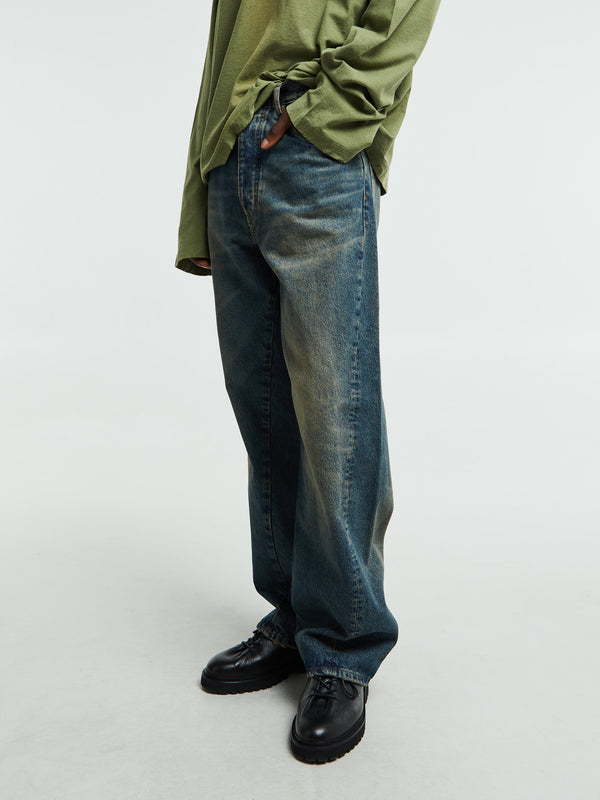 Stoy Wide Twist Jeans In Dirty Blue