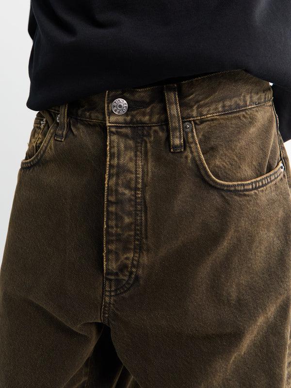 Stoy Wide Twist Jeans In Overdyed Black Khaki
