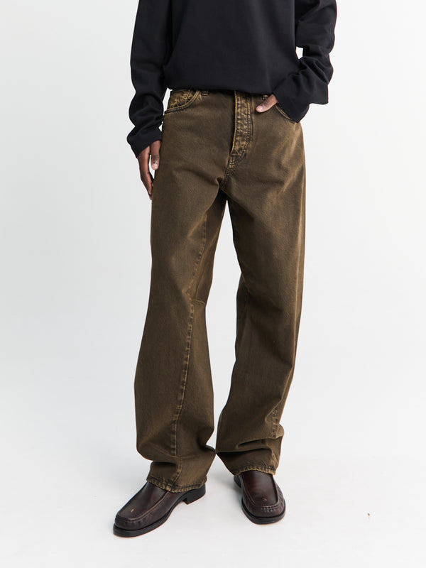 stoy Wide Twist Jeans in Overdyed Black Khaki