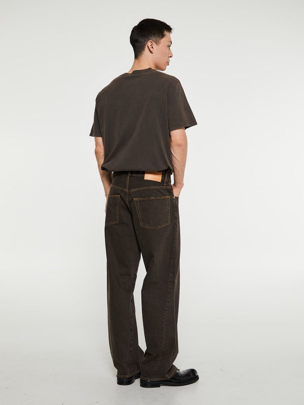 Stoy Wide Twist Jeans In Vintage Brown