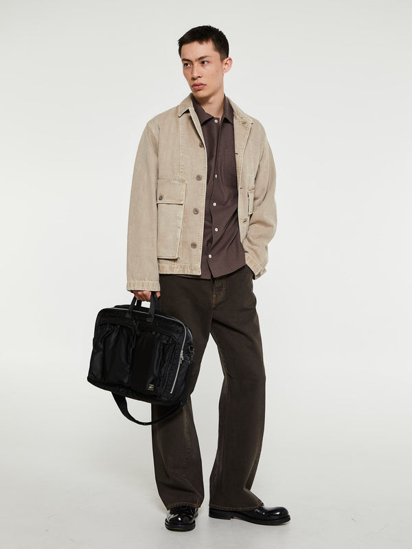 Stoy Wide Twist Jeans In Vintage Brown