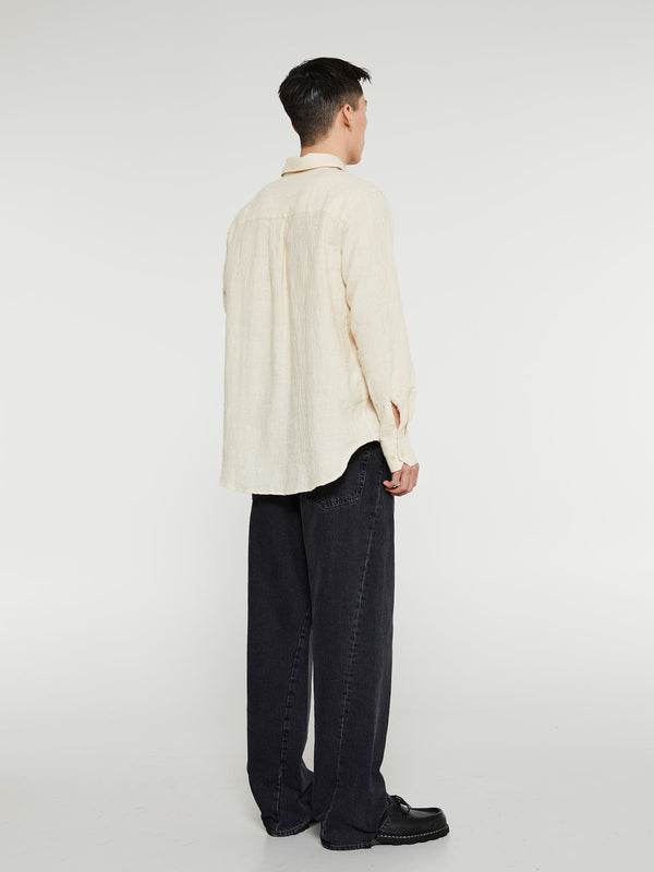 Stoy Wide Twist Jeans In Washed Black