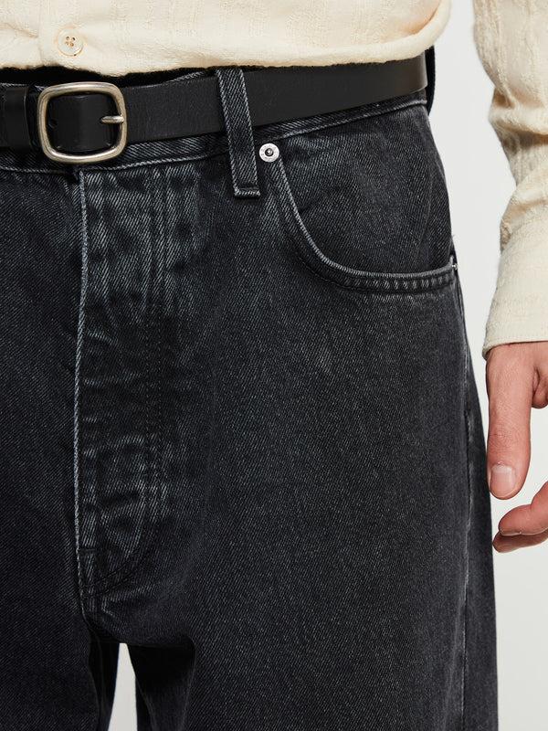 Stoy Wide Twist Jeans In Washed Black