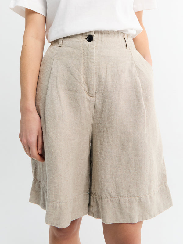 Stoy Willy Shorts Heavy Linen In Pure Natural
