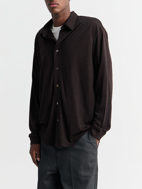 Stoy Wool Button Up In Woodberry