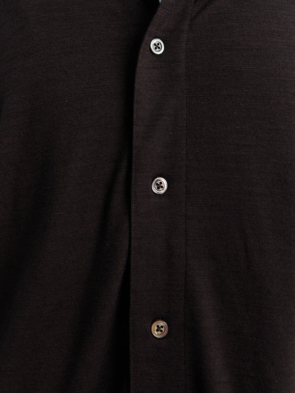 Stoy Wool Button Up In Woodberry
