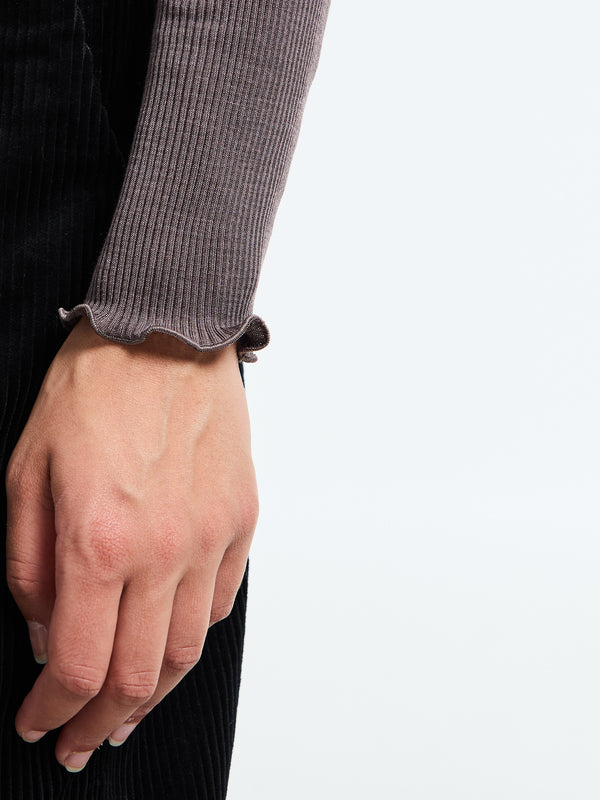 Stoy Wool & Silk Longsleeved Top In Taupe