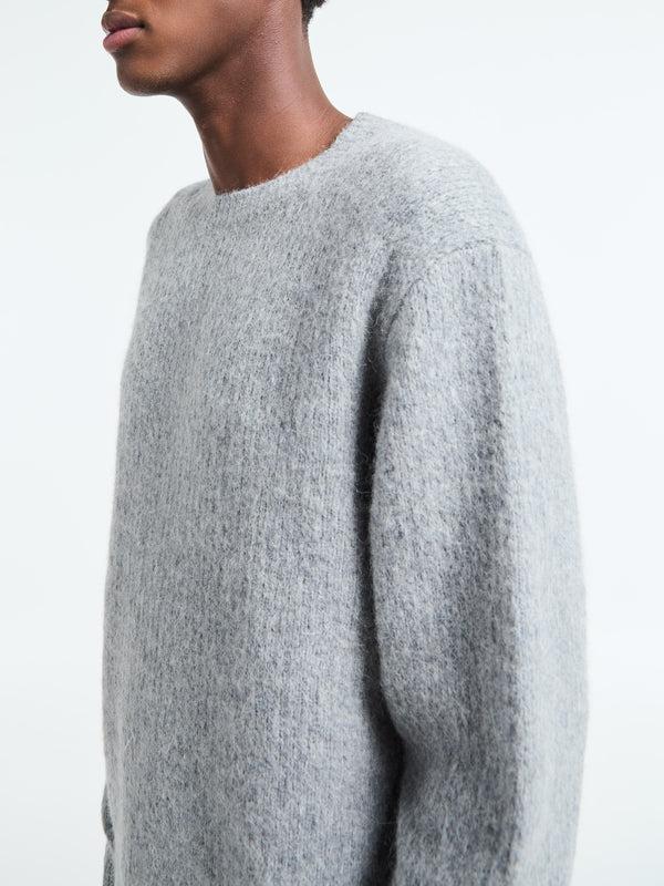 Stoy Yak Sweater In Grey Melange
