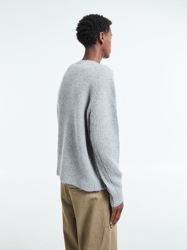 Stoy Yak Sweater In Grey Melange