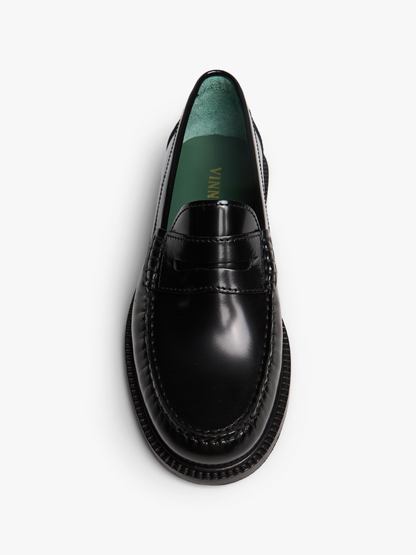 Stoy Yardee Moccasin Loafers In Black Polido