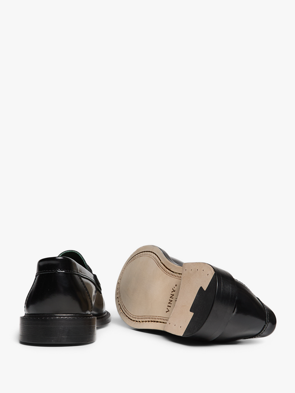 Stoy Yardee Moccasin Loafers In Black Polido