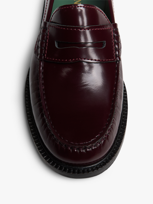 Stoy Yardee Moccasin Loafers In Burgundy Polido