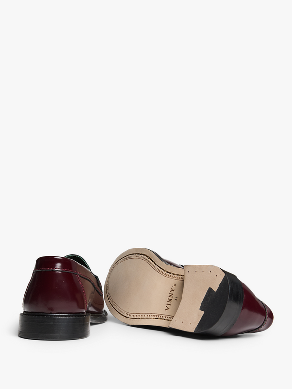 Stoy Yardee Moccasin Loafers In Burgundy Polido