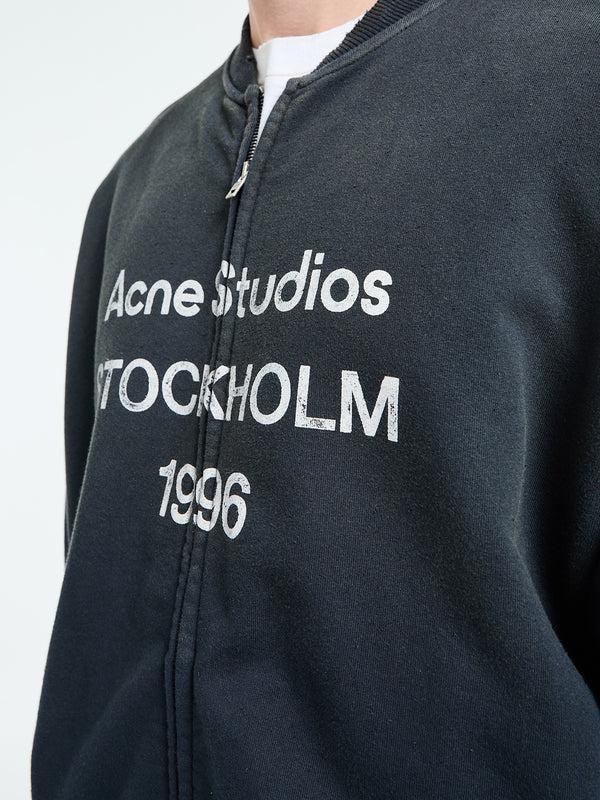 Stoy Zip Sweater Logo In Black