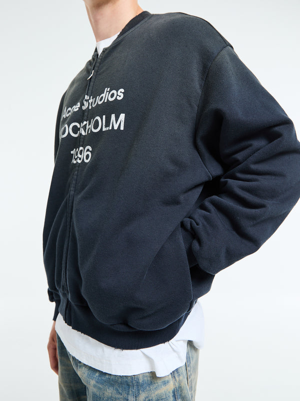 Stoy Zip Sweater Logo In Black