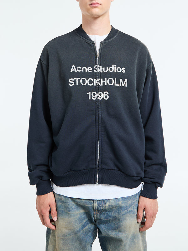 stoy Zip Sweater Logo in Black