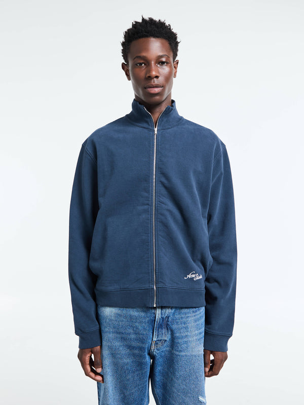 stoy Zip-up Sweatshirt in Deep Blue