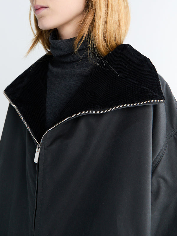 Stoy Zipped Country Jacket In Washed Black