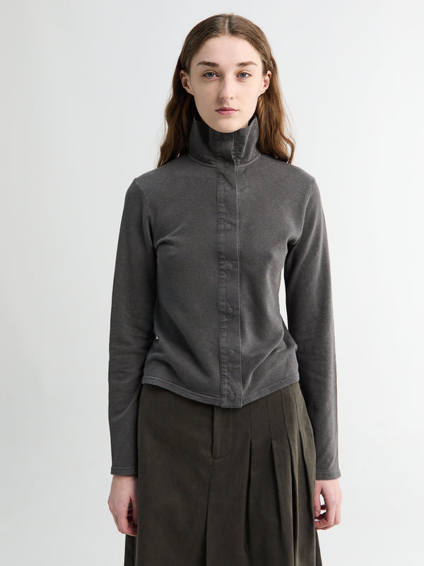 stoy Tornado Cardigan in Washed Black Rogue Loopback