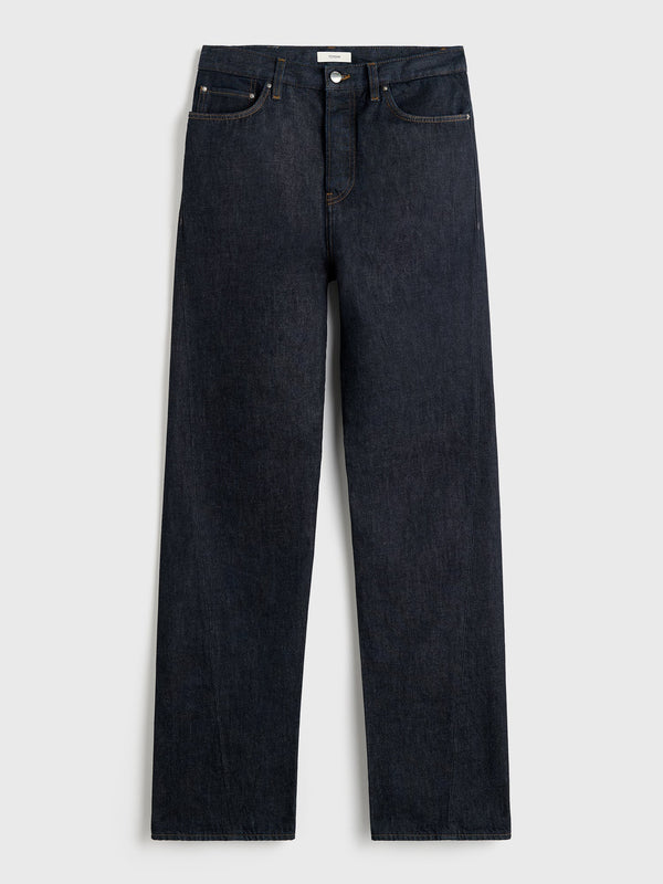 Stoy Twisted Seam Denim Full Length Jeans In Rinsed Blue