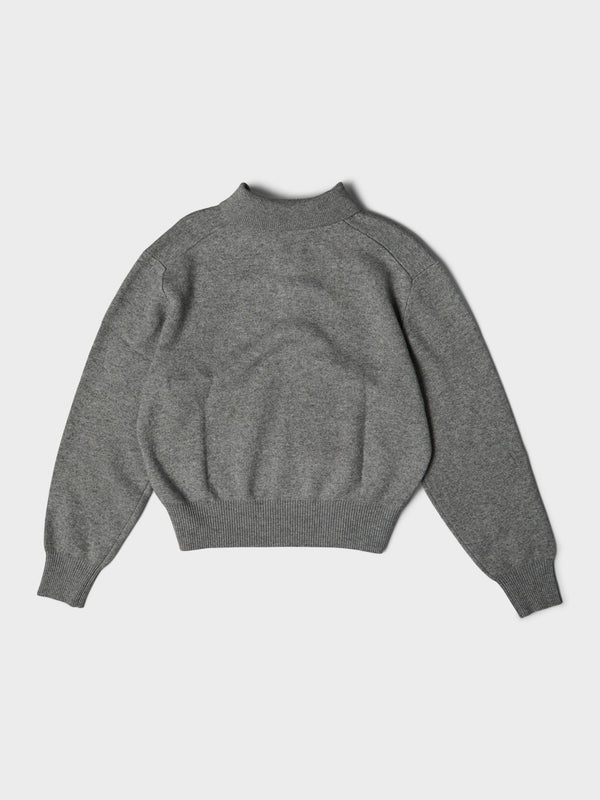 Stoy Unisex Cashmere Collared Sweater In Melange Grey