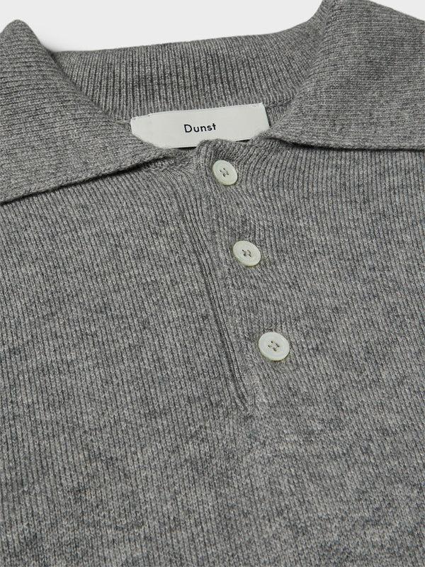 Stoy Unisex Cashmere Collared Sweater In Melange Grey