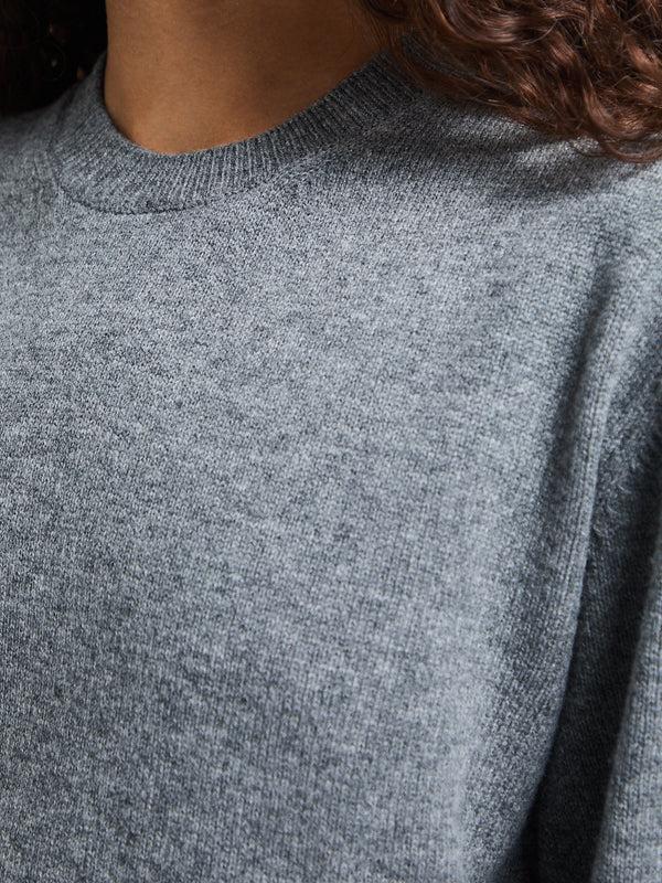 Stoy Unisex Cashmere Crewneck Sweater In Melange Grey